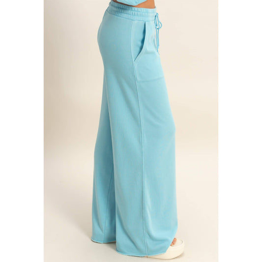 Burnout French Terry Wide-Leg Pants