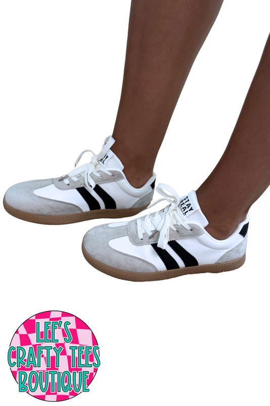 Varsity White & Black Sneakers